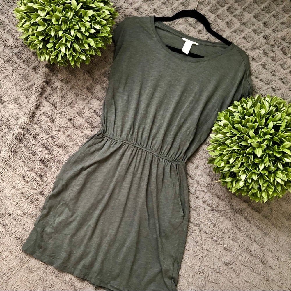 H&M green/blue pocket dress (X-small)